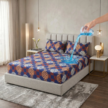 Abstract Tiger Print Waterproof Fitted Sheet Set  — 3 PCs