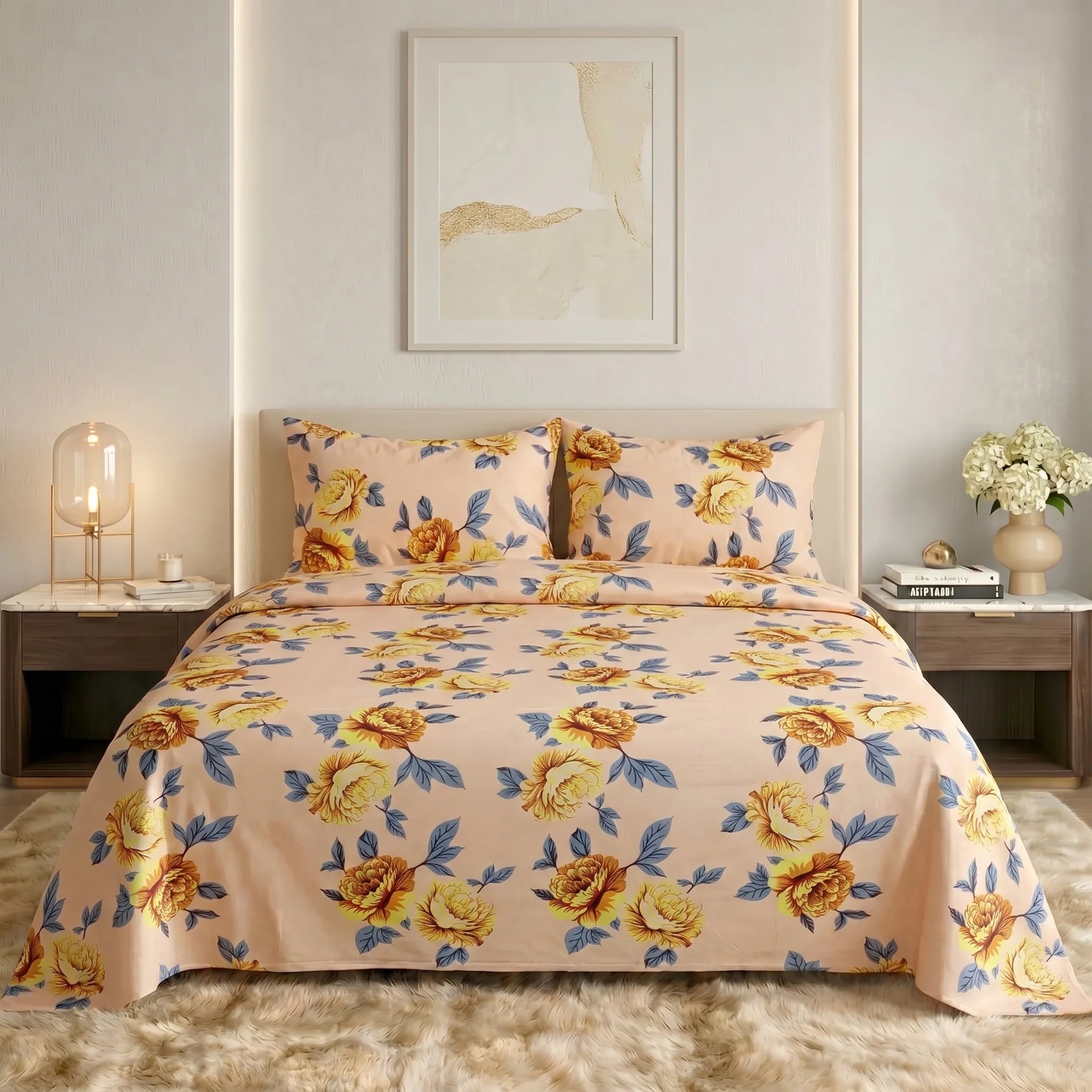 Amber Blossom Premium Bedsheet