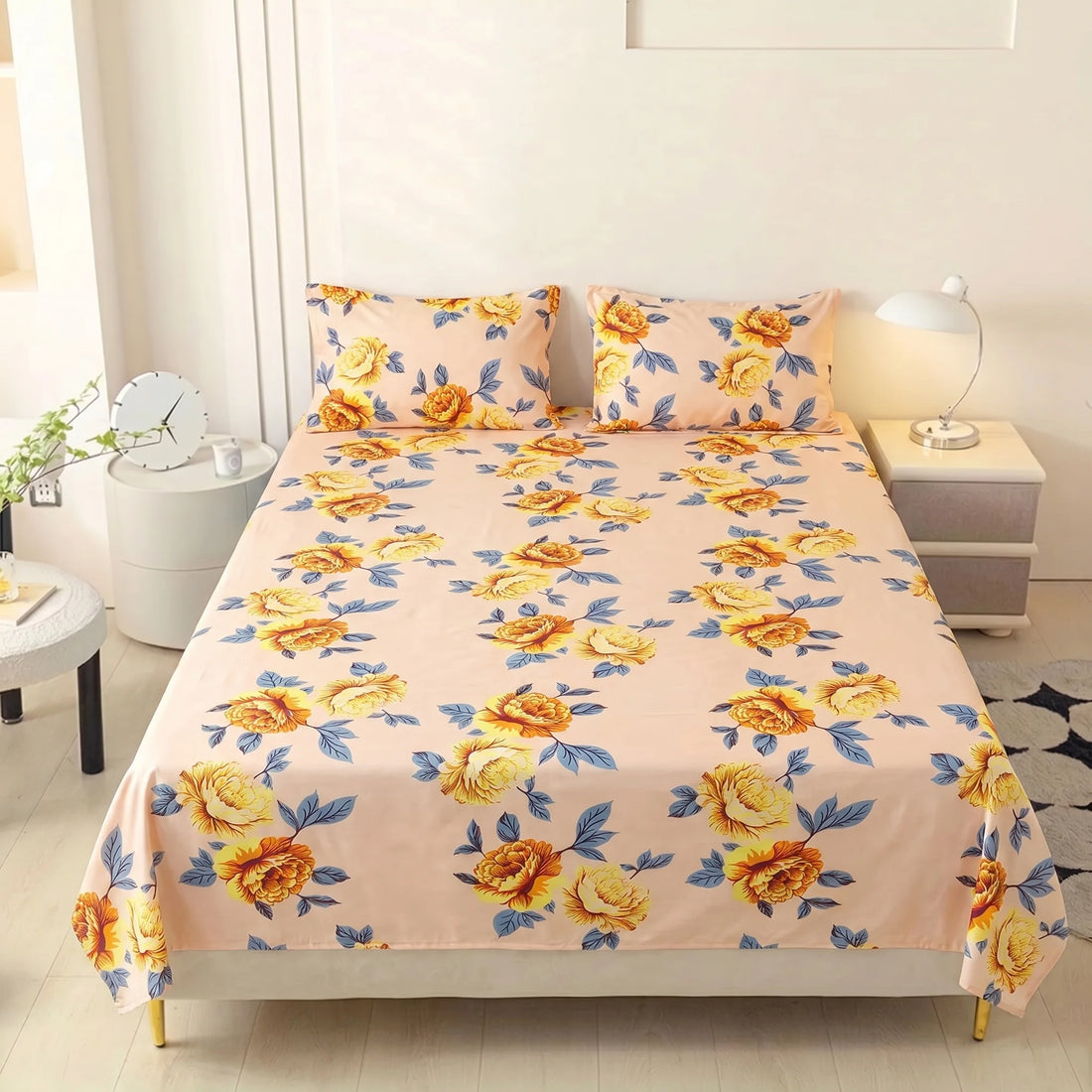 Amber Blossom Premium Bedsheet