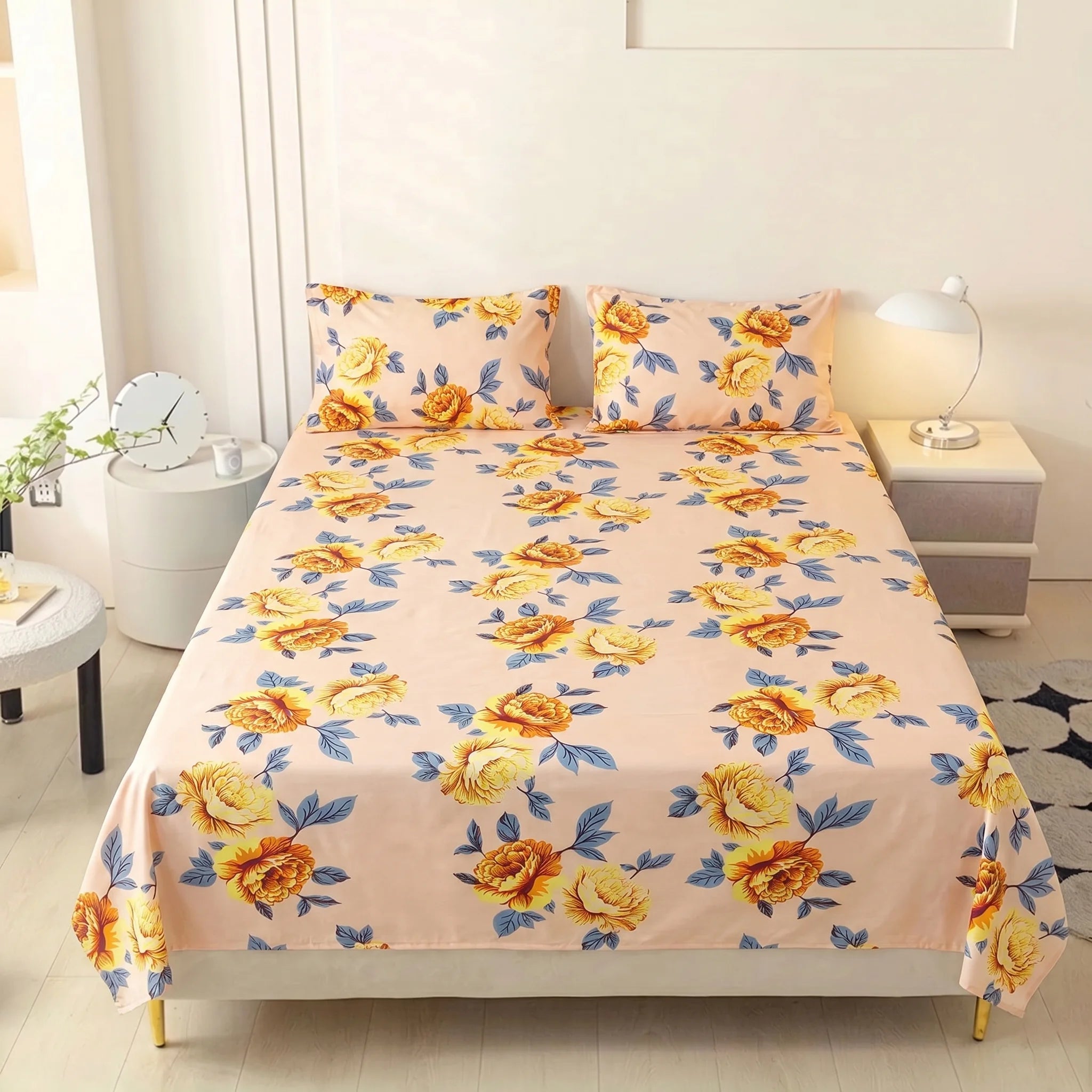 Amber Blossom Premium Bedsheet