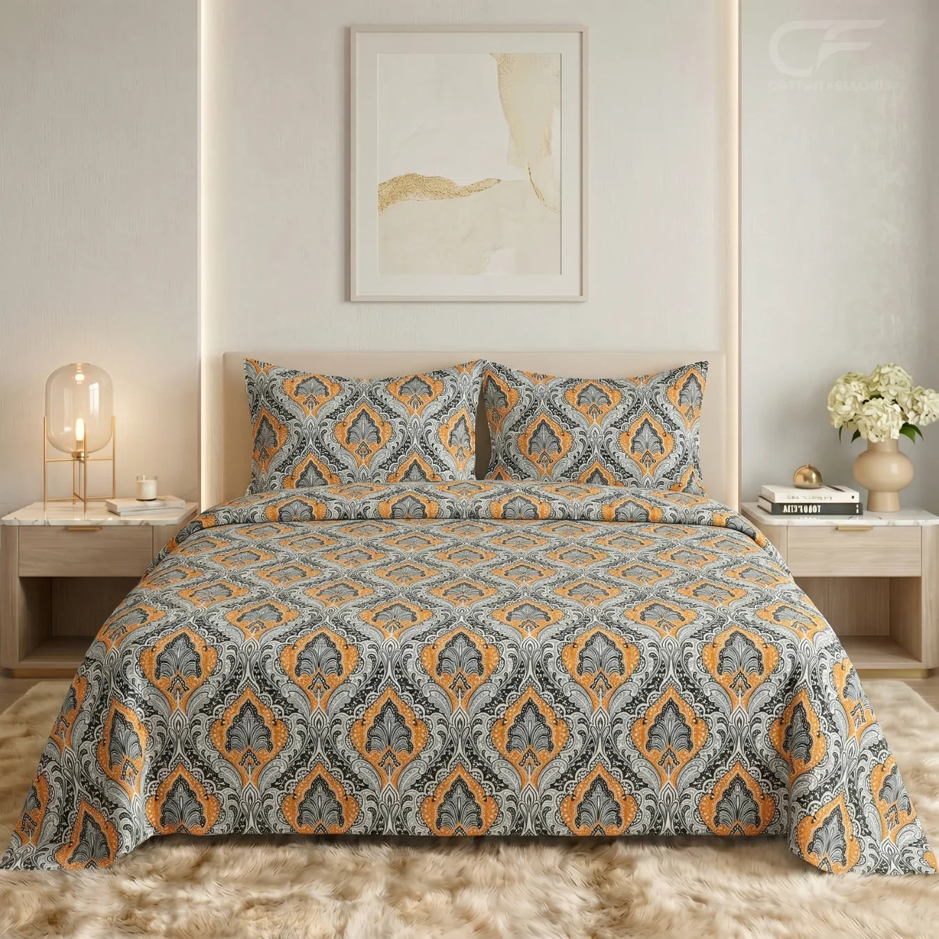 Amber Mosaic Heritage Printed Bedsheet Set