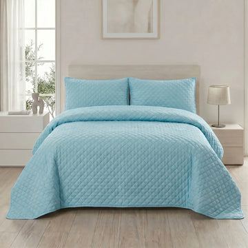 Aqua Breeze Bed Spread Set — 3 PCS | Dyed