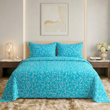 Aqua Vine Serenity Premium Bedsheet
