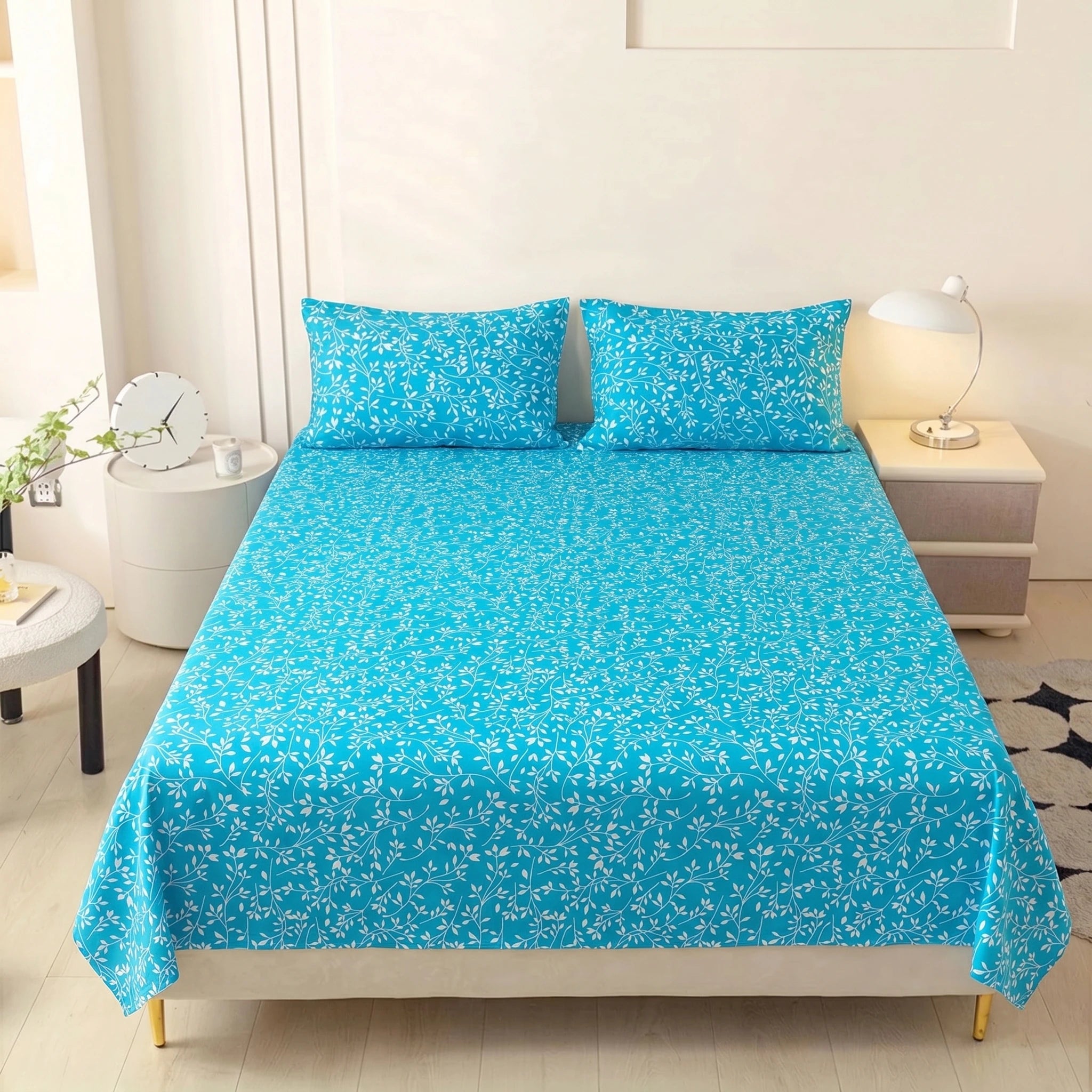 Aqua Vine Serenity Premium Bedsheet