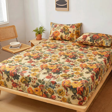 Autumn Rose Premium Fitted Sheet Set