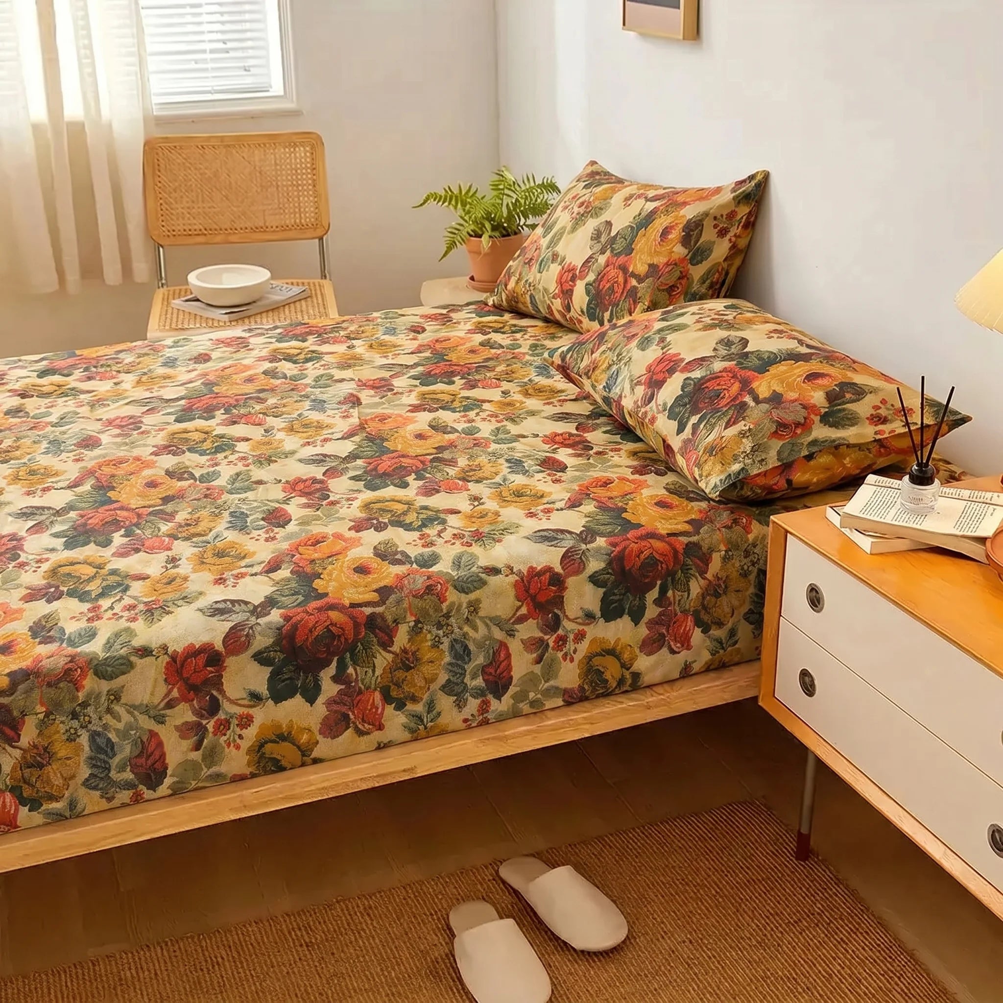 Autumn Rose Premium Fitted Sheet Set