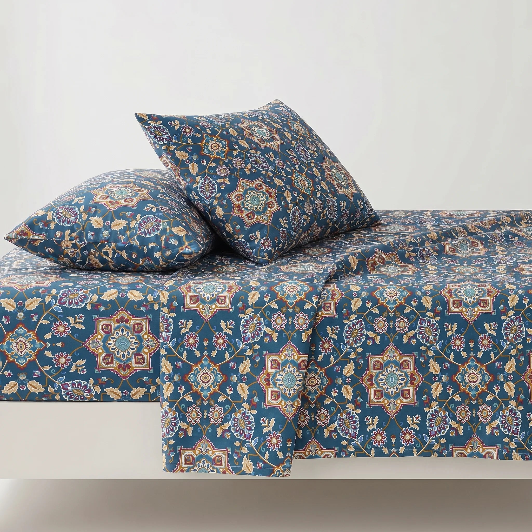 Azure Heritage Premium Cotton Bedsheet