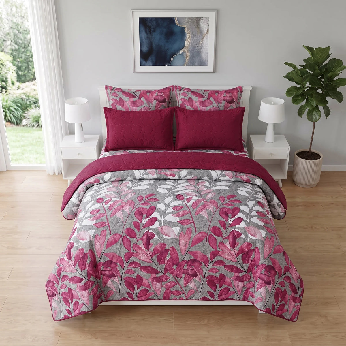 Berry Botanical Bed Spread Set— 6 PCS