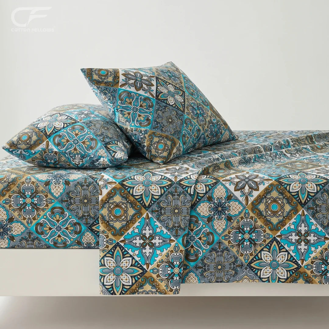 Celestia Mosaic Printed Bedsheet Set
