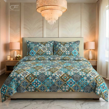 Celestia Mosaic Printed Bedsheet Set