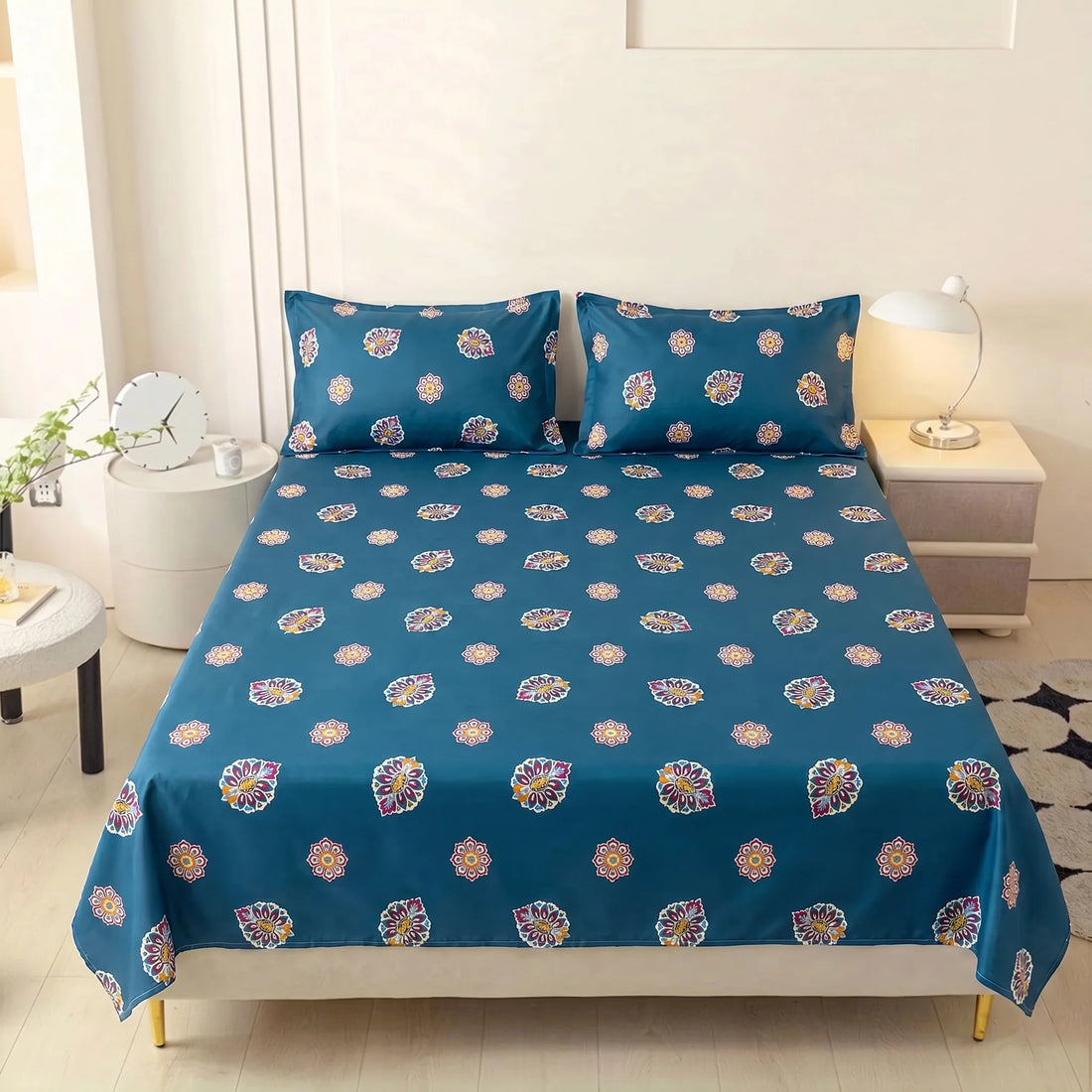 Cerulean Medallion Premium Bedsheet