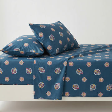 Cerulean Medallion Pure Bedsheet - Single