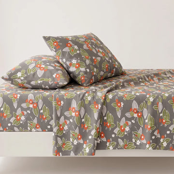 Charcoal Rust Pure Cotton Bedsheet Set — Single