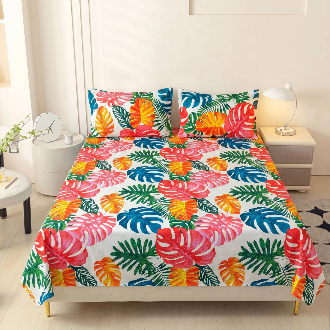 Coral Palm Retreat Premium Bedsheet Set