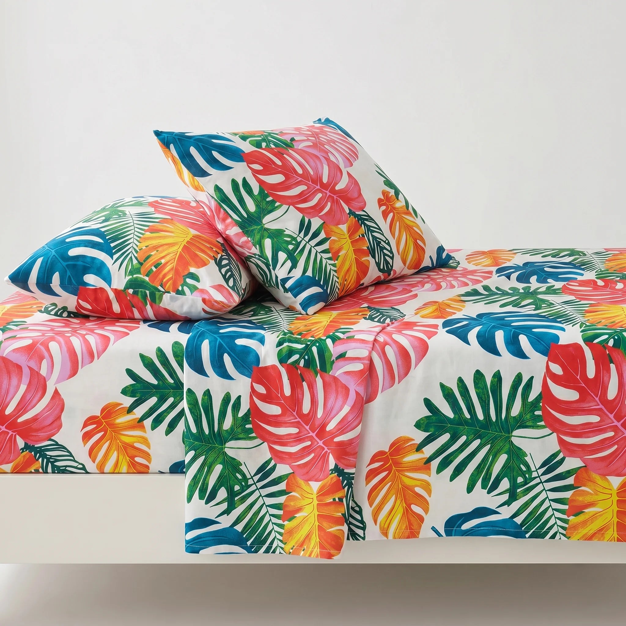 Coral Palm Retreat Premium Bedsheet Set