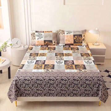 Earthy Botanical Pure Cotton Bedsheet Set — single