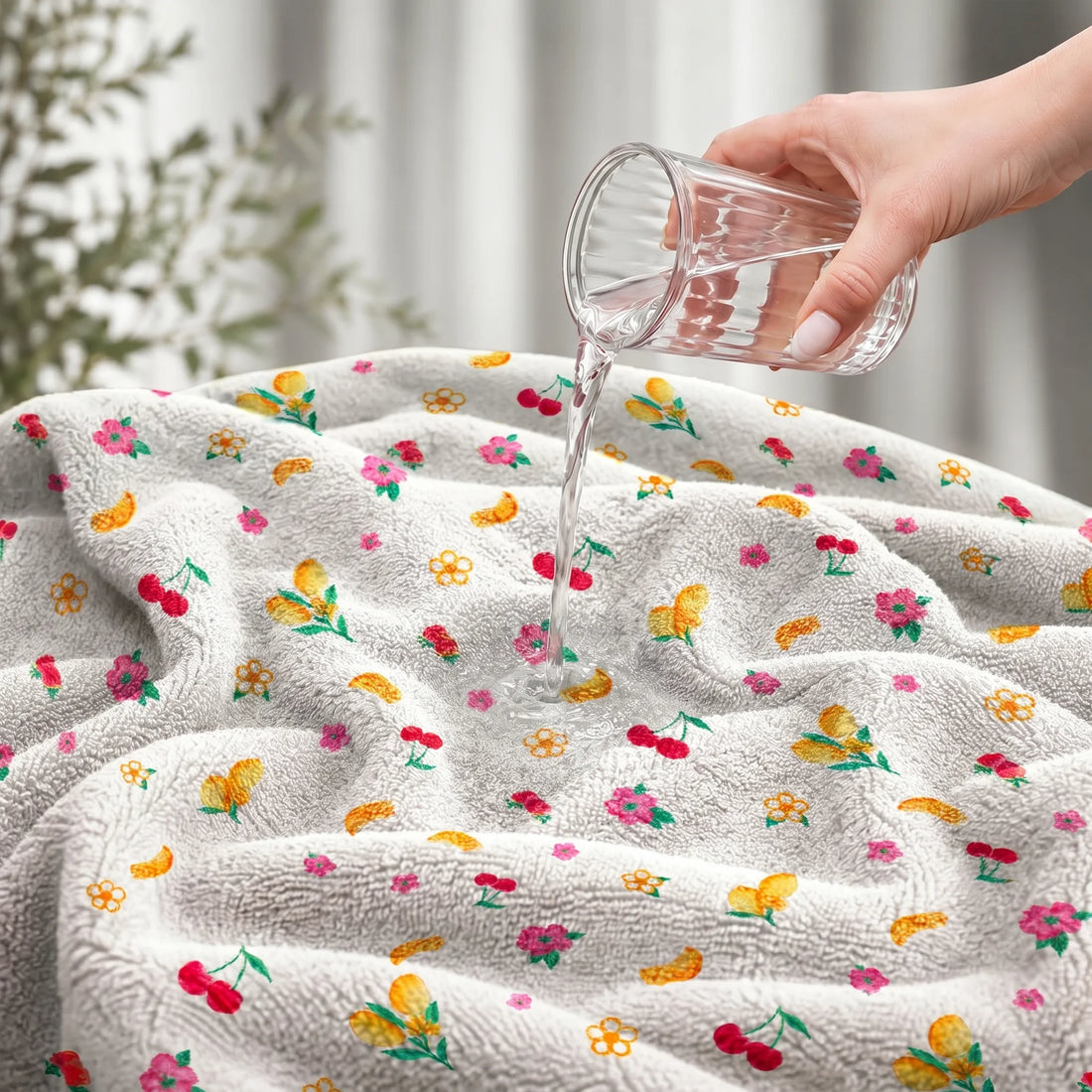Fruit & Floral Print Cotton Bath Towel | 100% Cotton