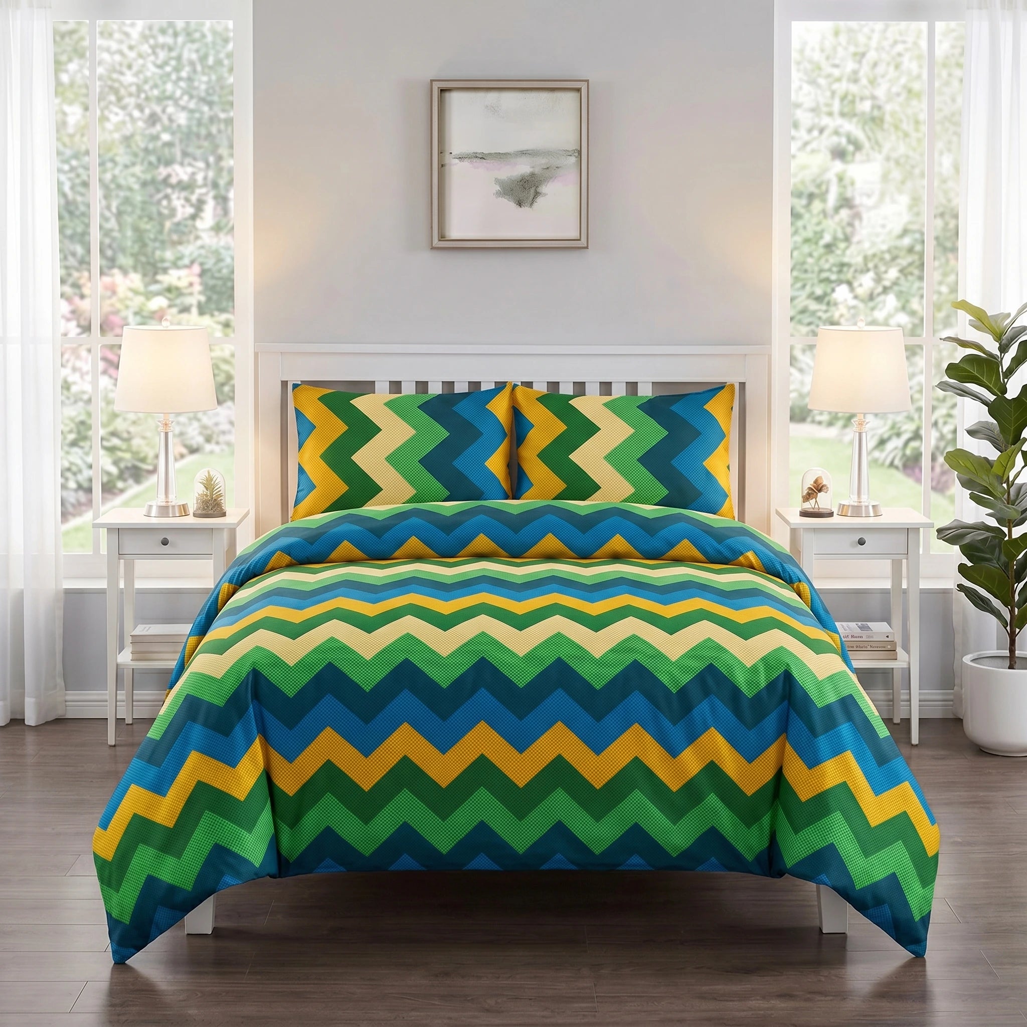 Geometric Chevron Duvet Cover Set — Printed