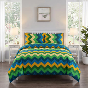 Geometric Chevron Duvet Cover Set — Printed