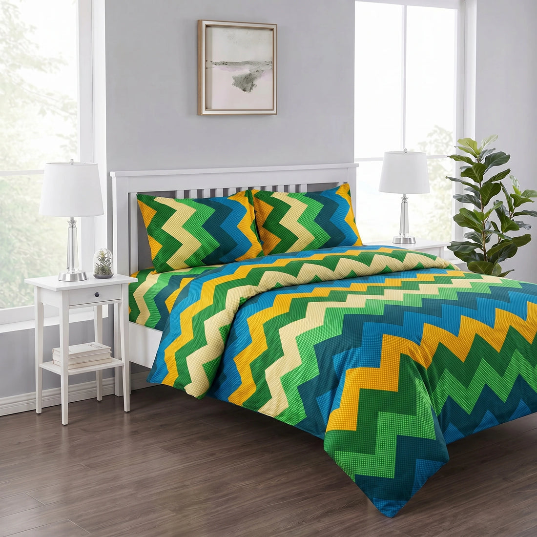 Geometric Chevron Duvet Cover Set — Printed