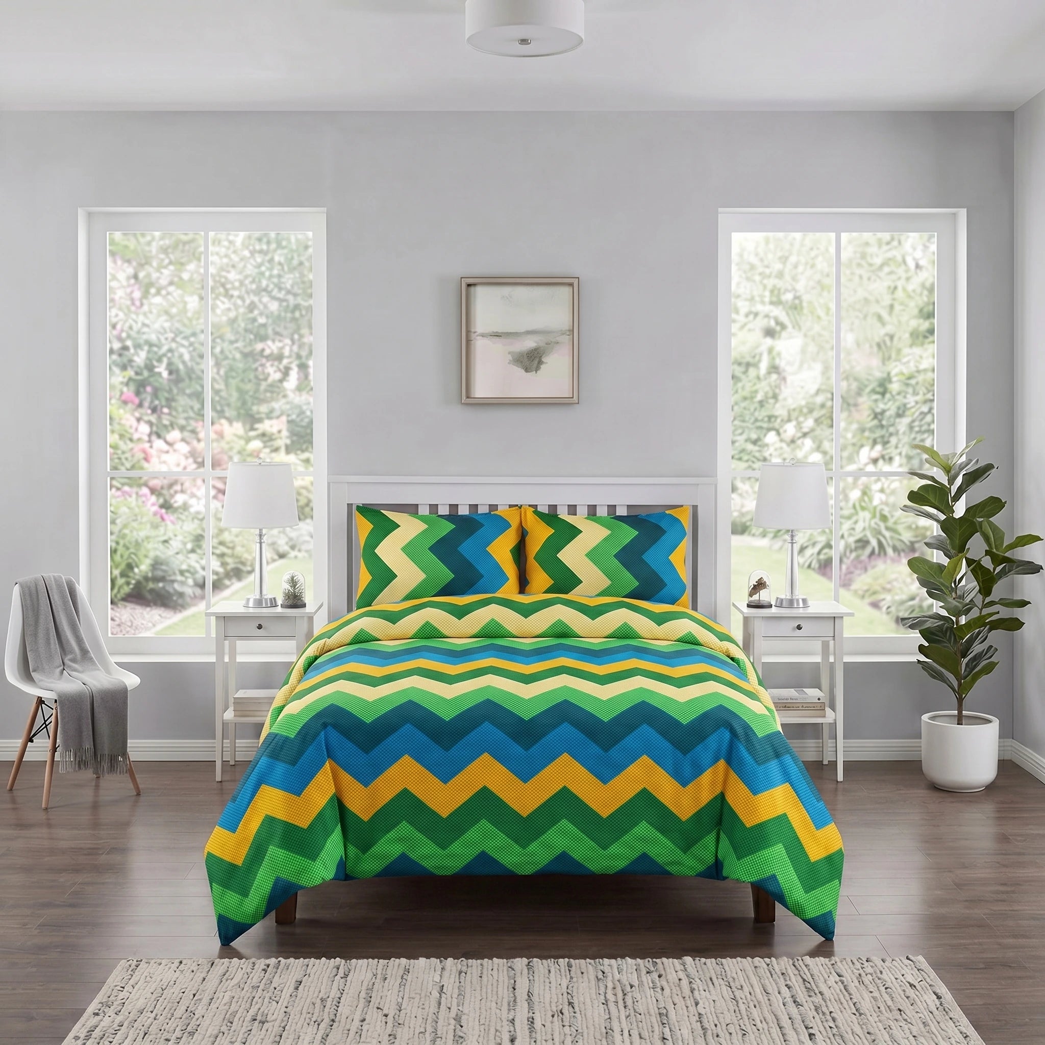 Geometric Chevron Duvet Cover Set — Printed
