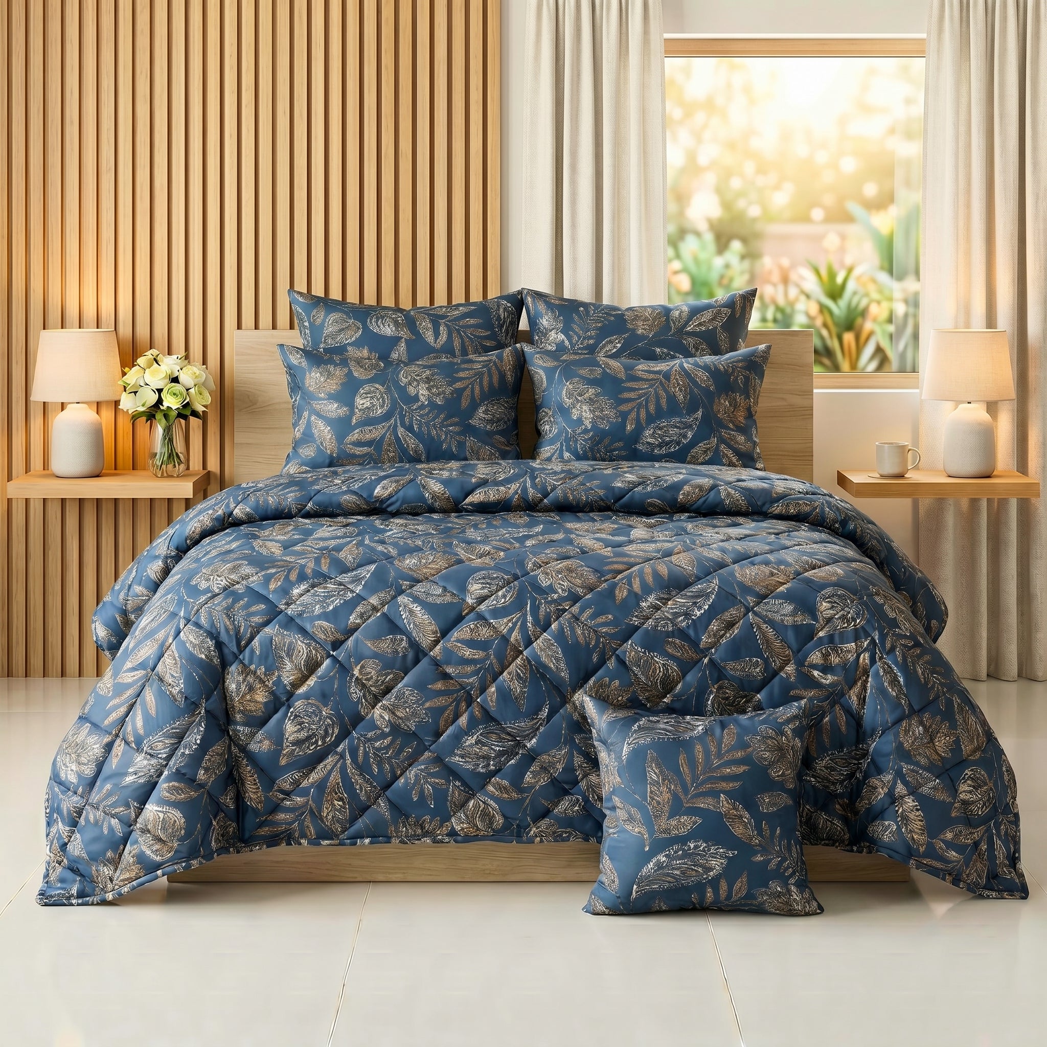 Golden Leaf Comforter Set — Printed