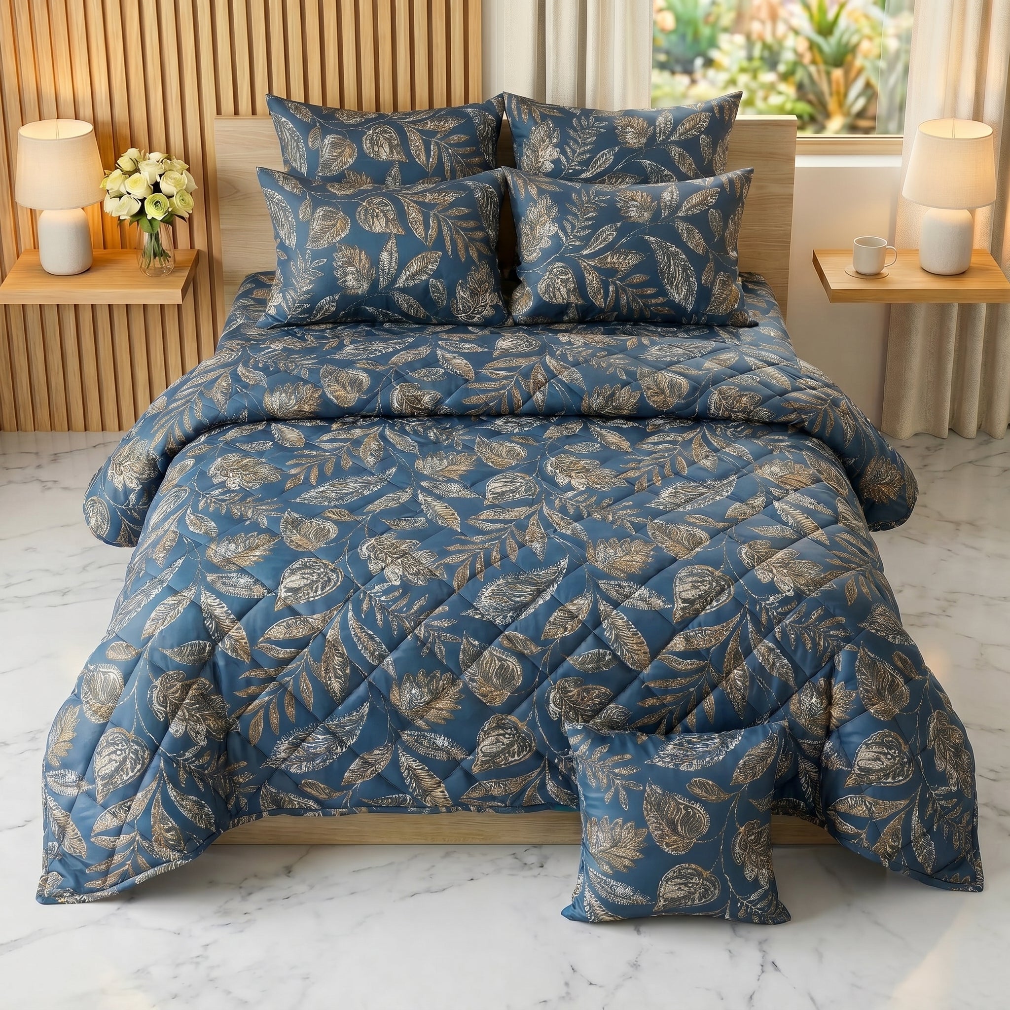 Golden Leaf Comforter Set — Printed