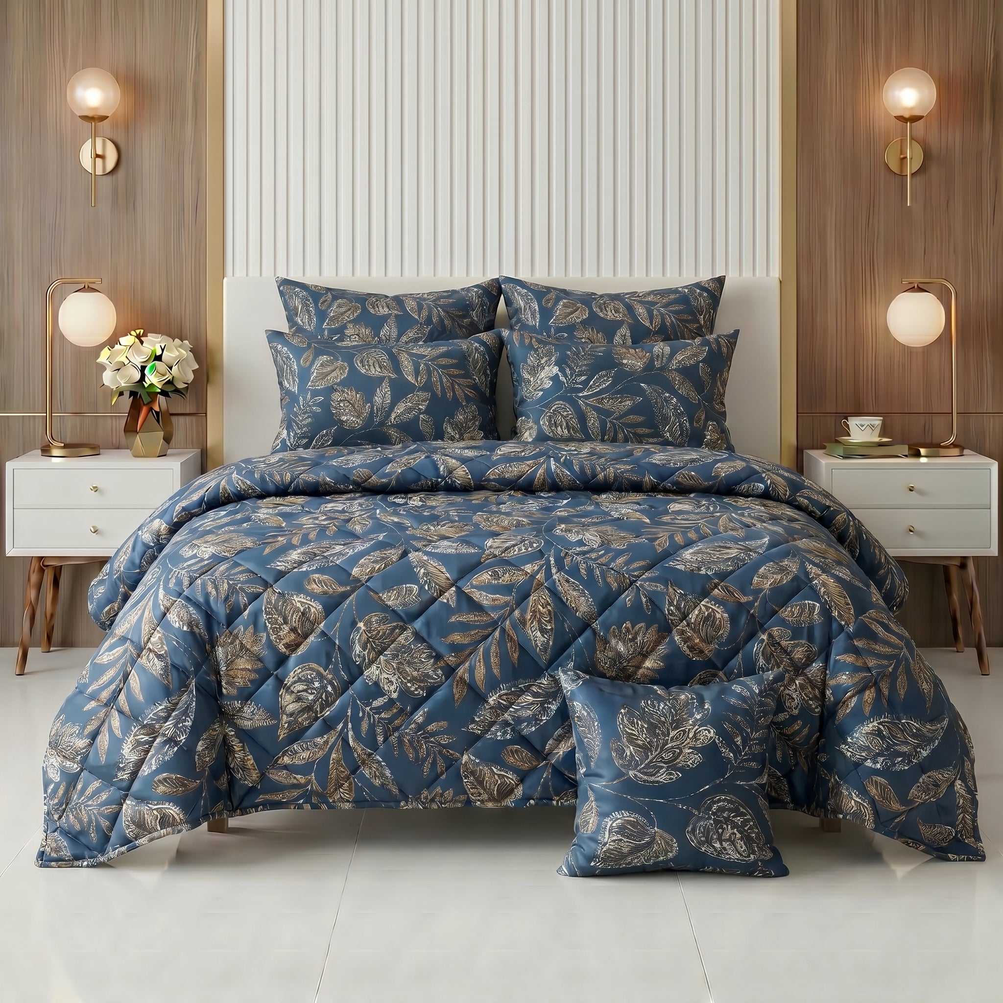 Golden Leaf Comforter Set — Printed