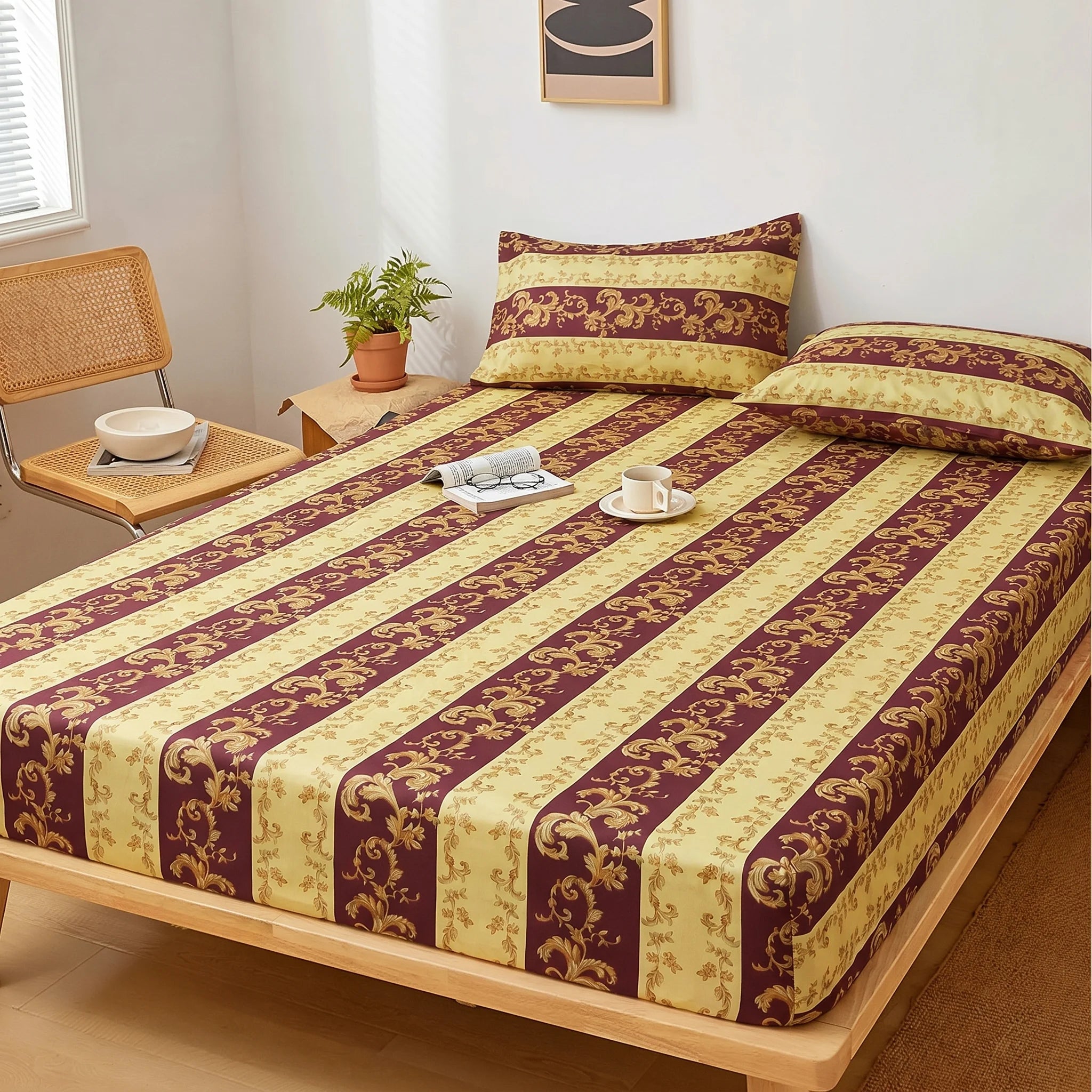 Imperial Damask Premium Fitted Sheet Set