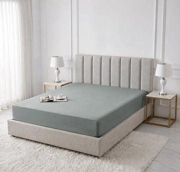 Light Grey Micro Cotton Mattress Cover — With Zipper