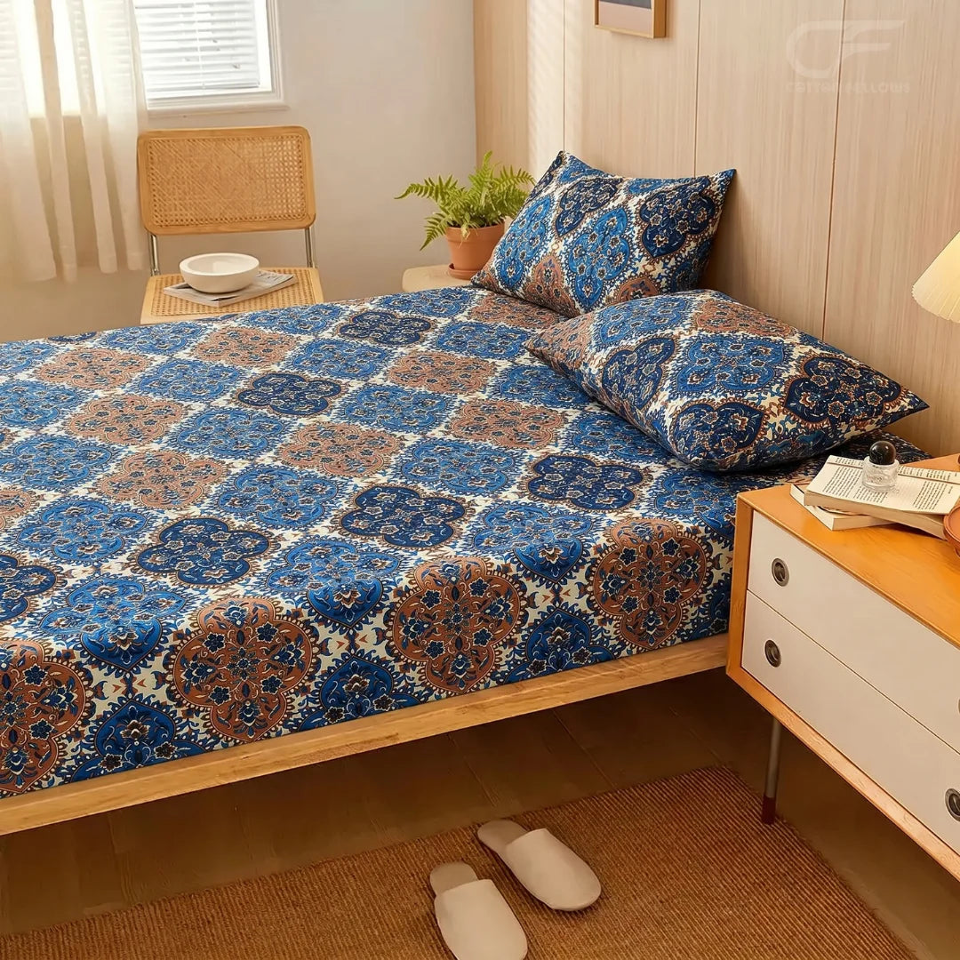 Sapphire Medallion Printed Fitted Sheet