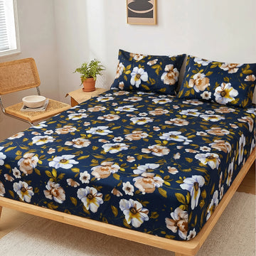 Midnight Magnolia Printed Fitted Sheet