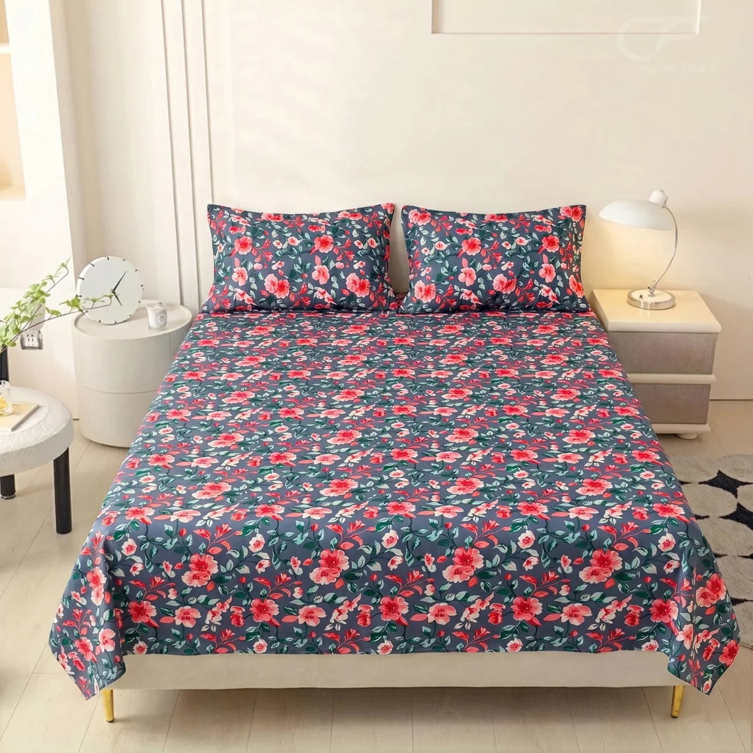 Midnight Rose Garden Bedsheet Set