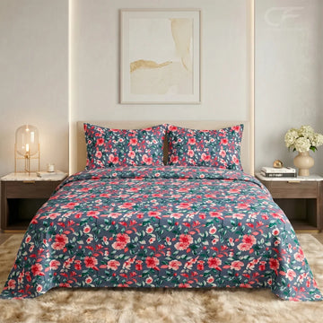 Midnight Rose Garden Bedsheet Set