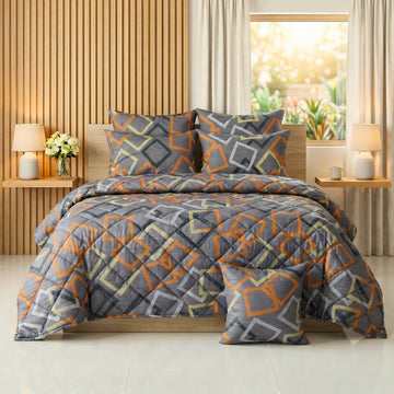 Modern Geometric Comforter Set — Printed