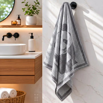 Jacquard Panda Face Towel — 100% Cotton