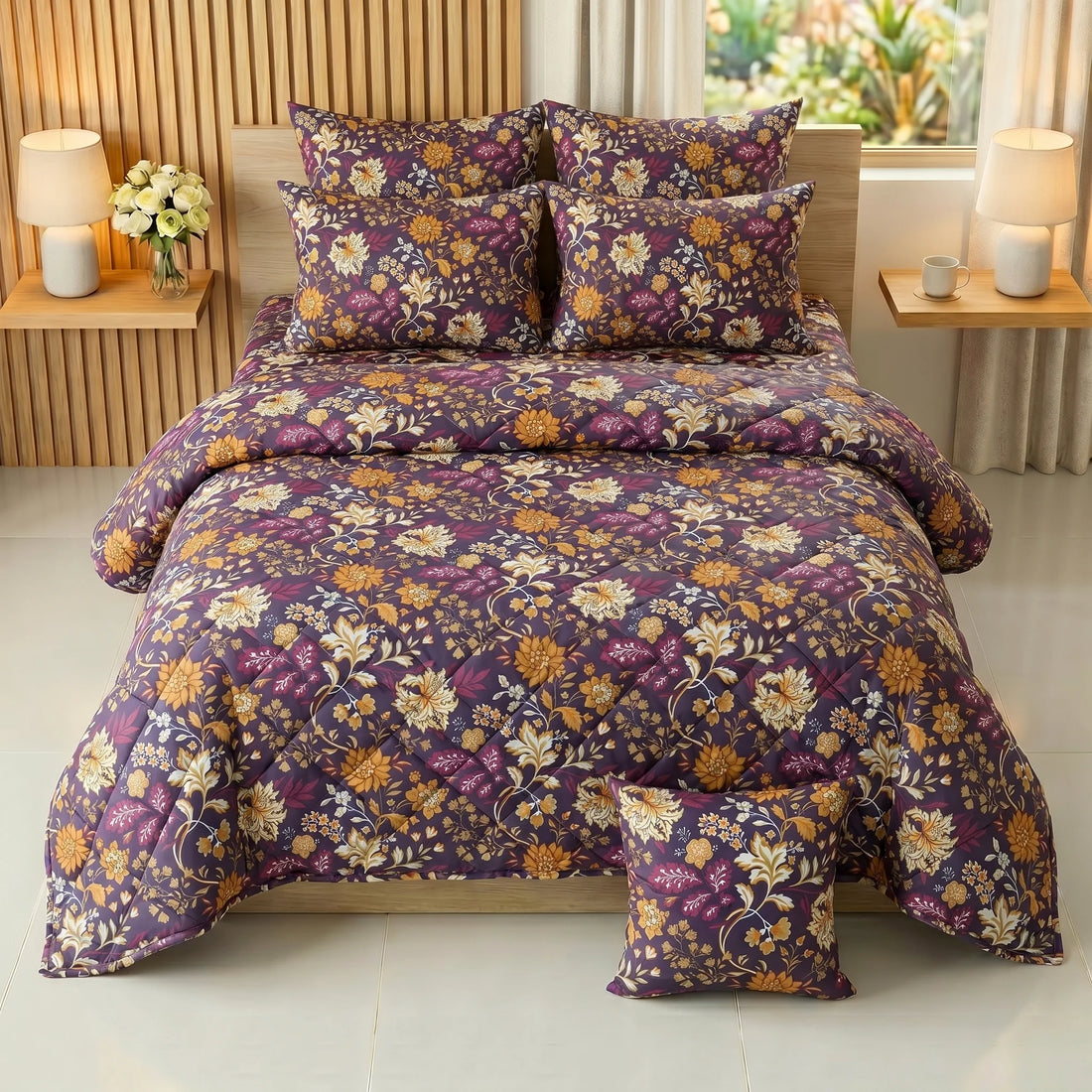 Plum Blossom Comforter Set — Printed