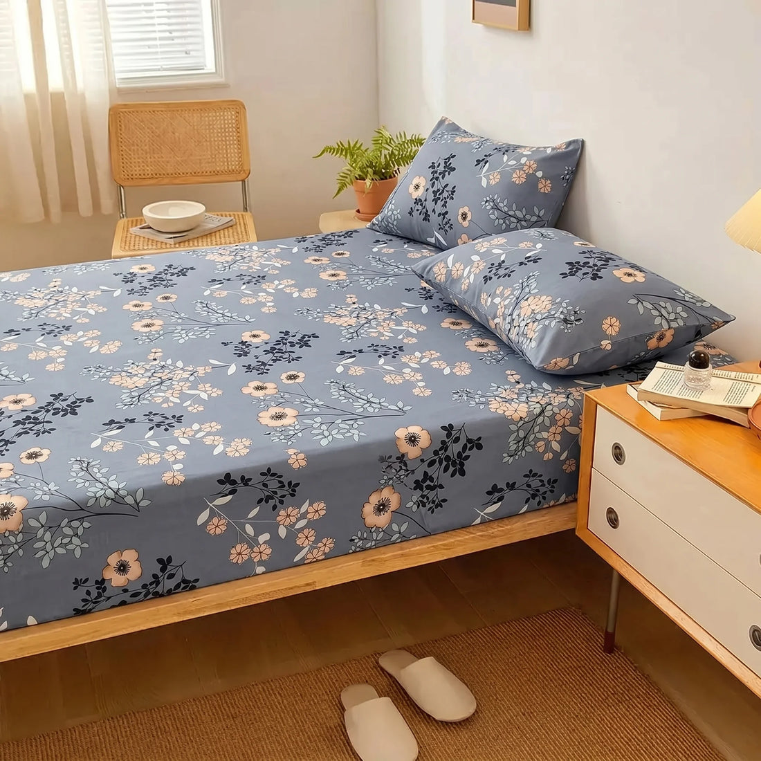 Powder Bloom Printed Fitted Sheet