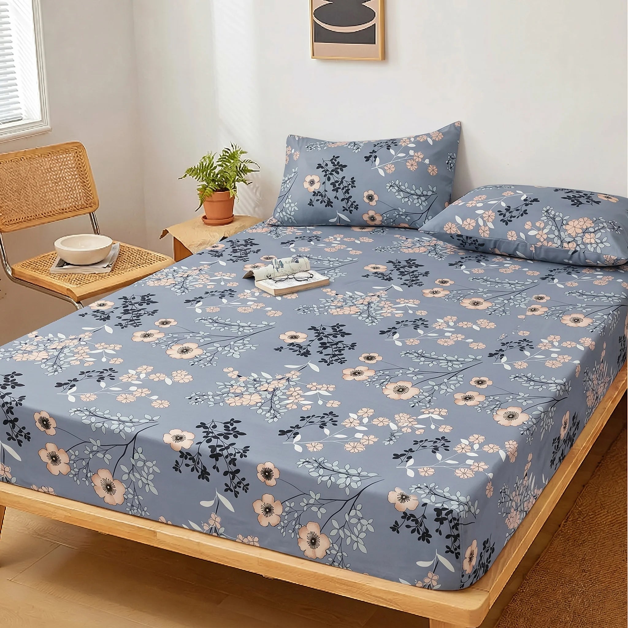 Powder Bloom Printed Fitted Sheet
