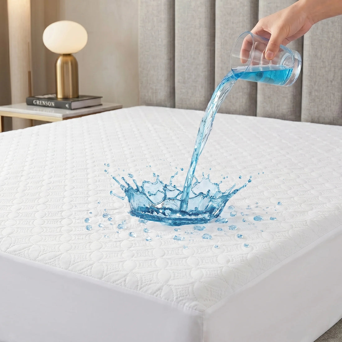 Pristine White Waterproof Mattress Protector — Quilted