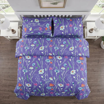 Purple Wildflower Comforter Set