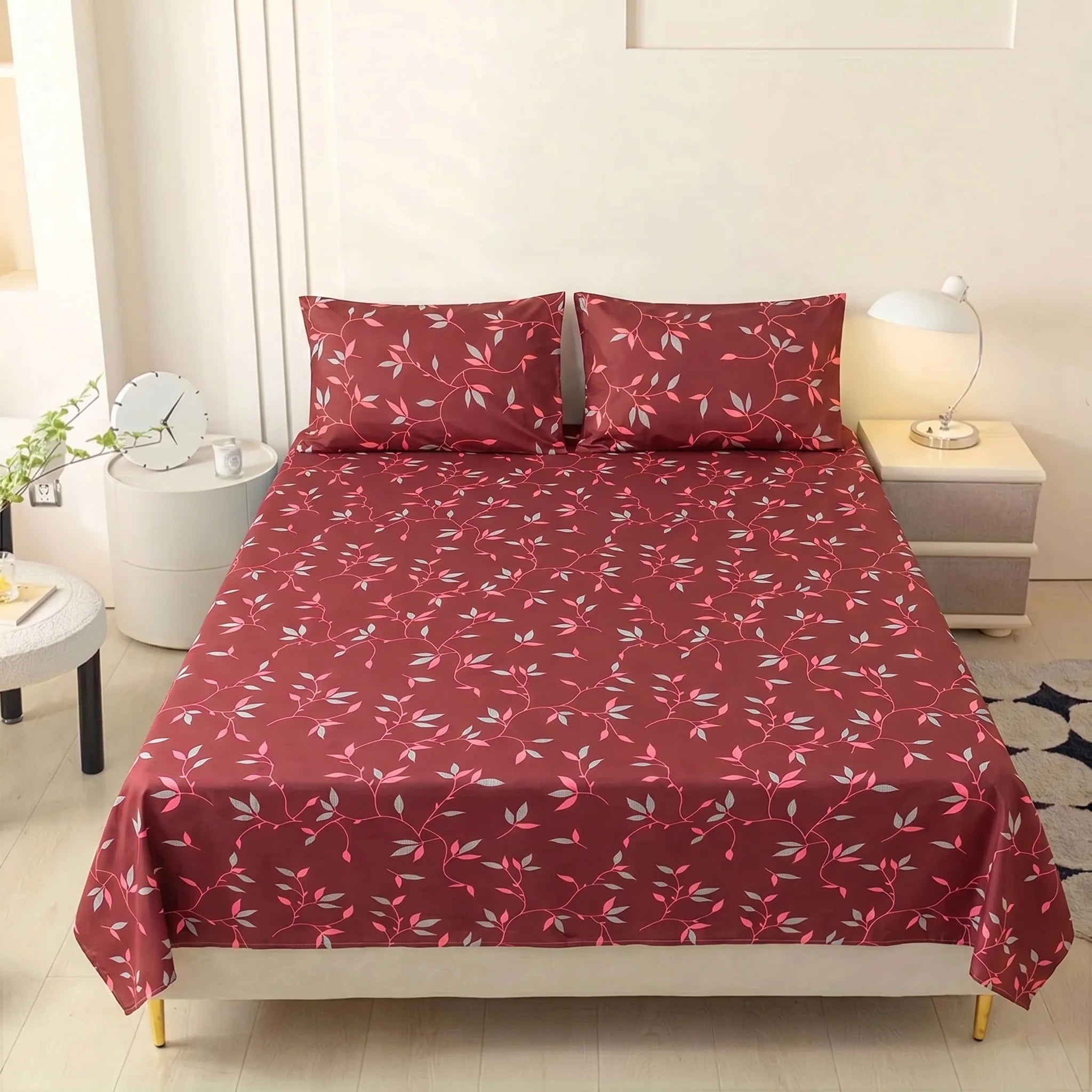 Rosewood Vine Premium Cotton Bedsheet
