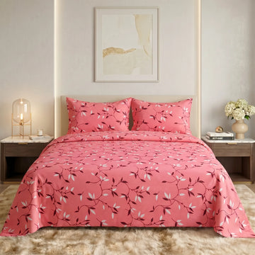 Rosy Vine Elegance Premium Bedsheet
