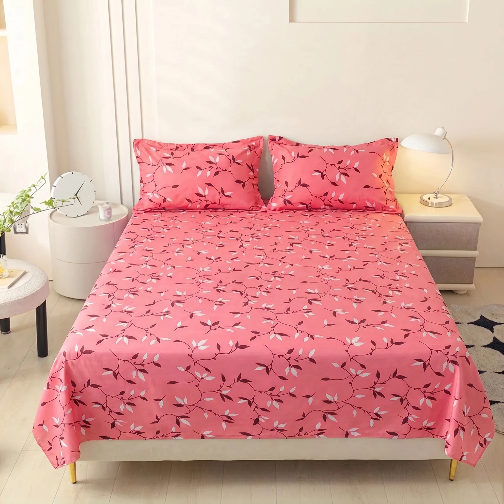 Rosy Vine Elegance Premium Bedsheet