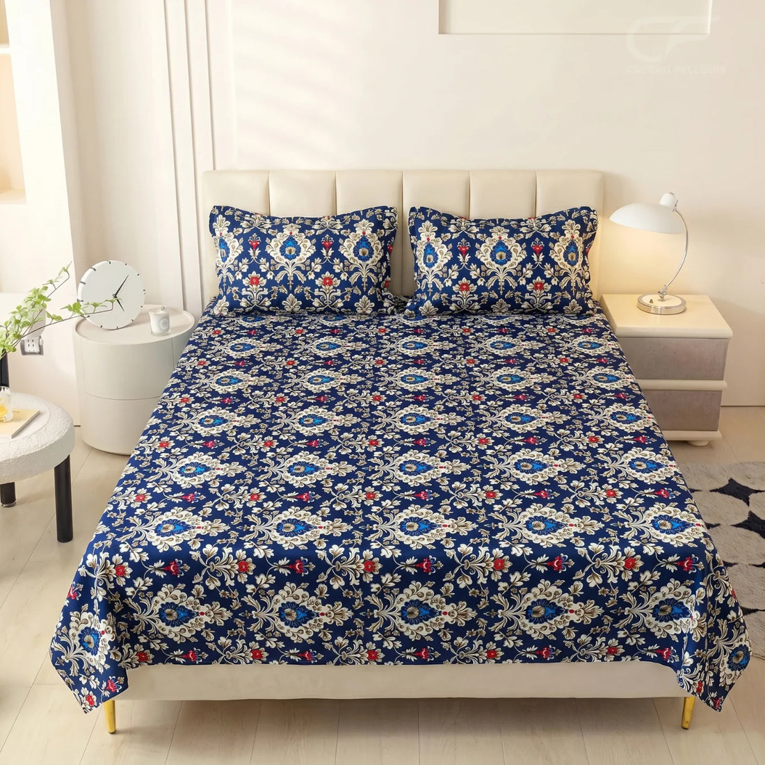 Royal Sapphire Heritage Printed Bedsheet Set