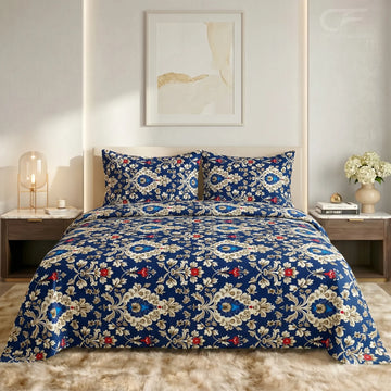 Royal Sapphire Heritage Printed Bedsheet Set