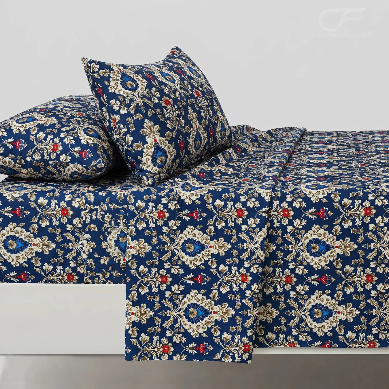 Royal Sapphire Heritage Printed Bedsheet Set