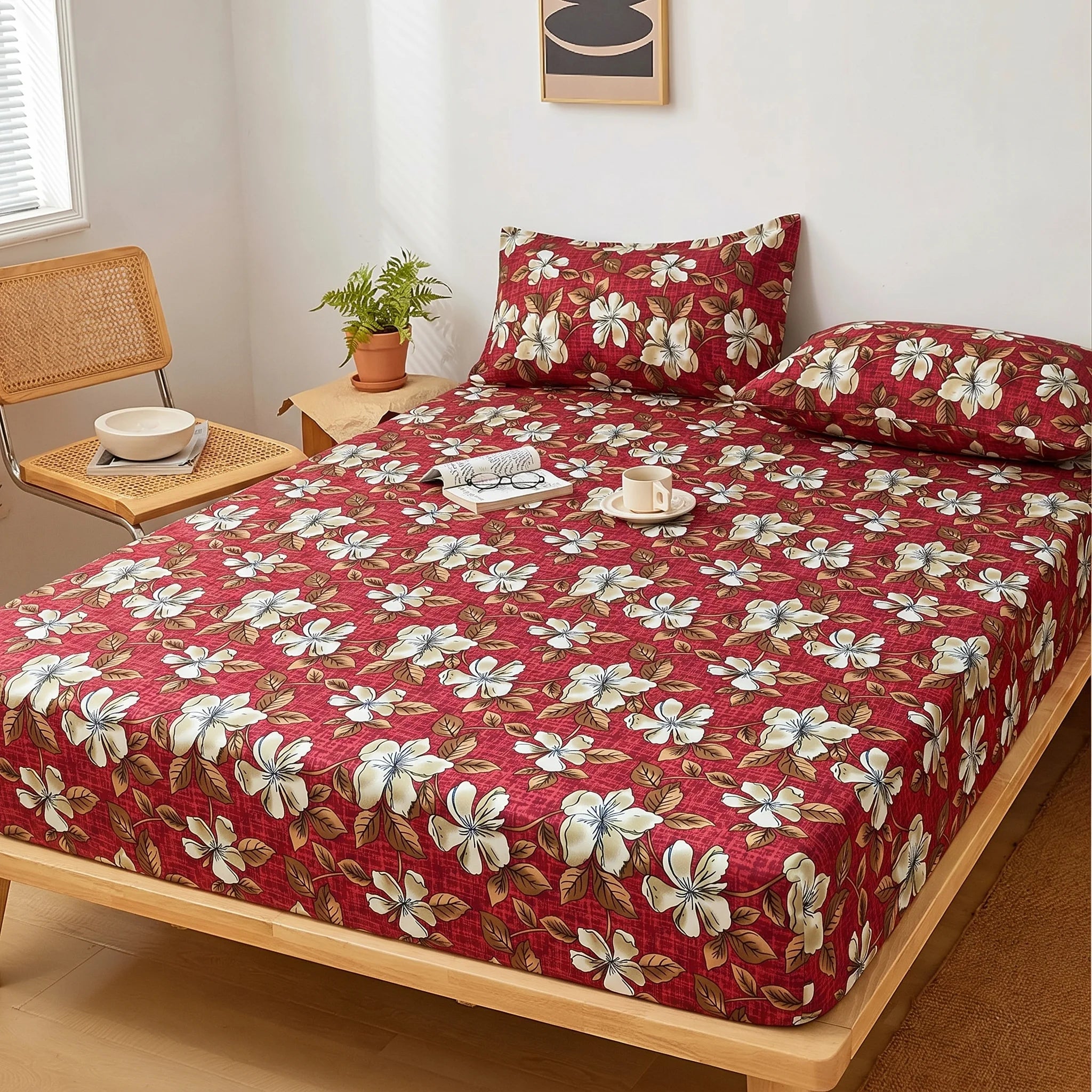 Ruby Magnolia Printed Fitted Sheet