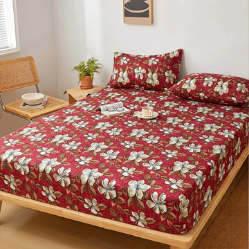 Ruby Magnolia Printed Fitted Sheet
