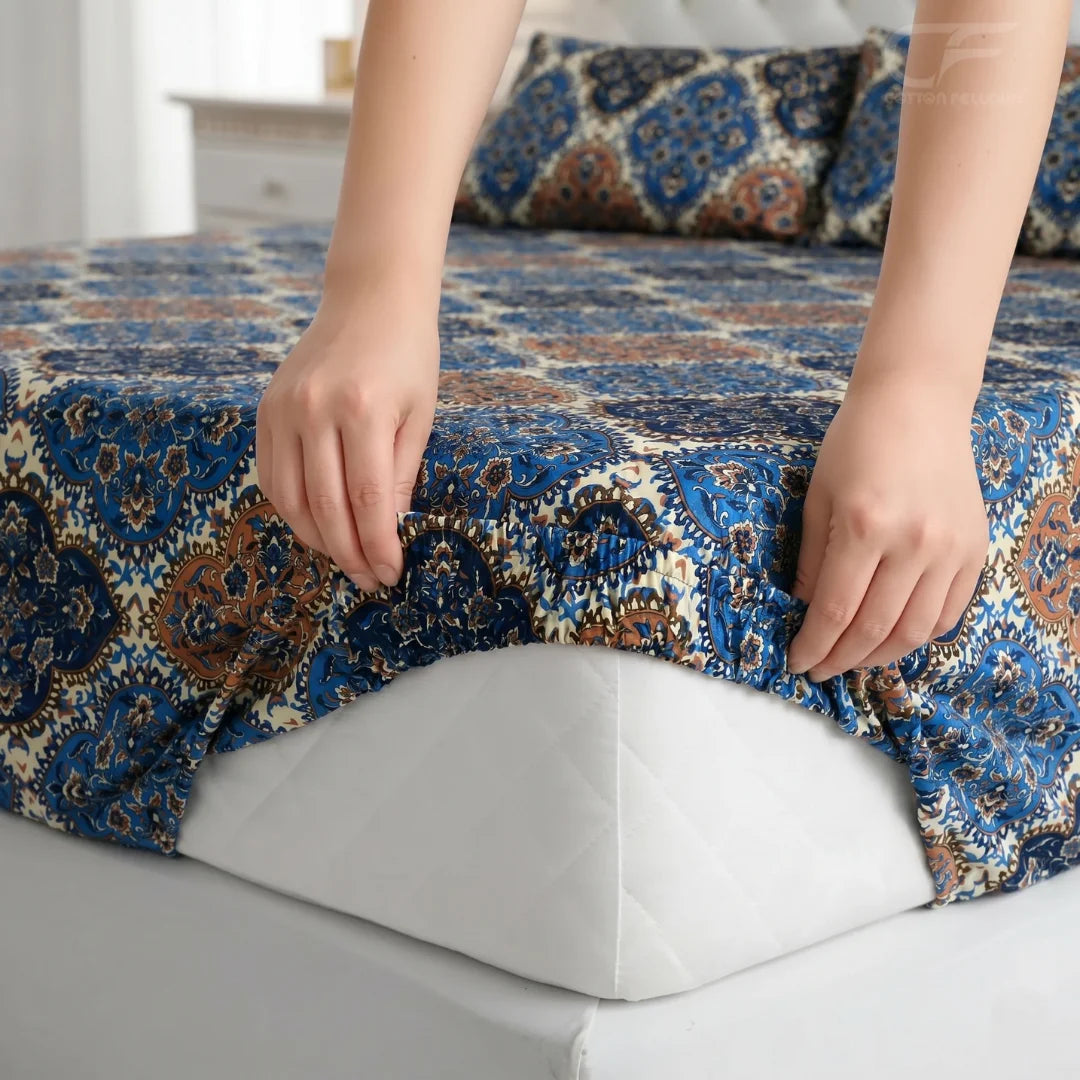 Sapphire Medallion Printed Fitted Sheet